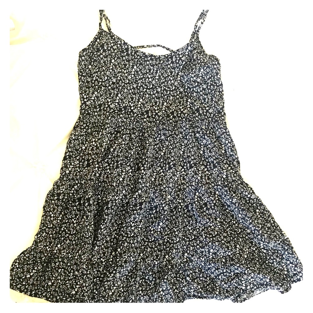 H&M Blue Floral Backless Sundress